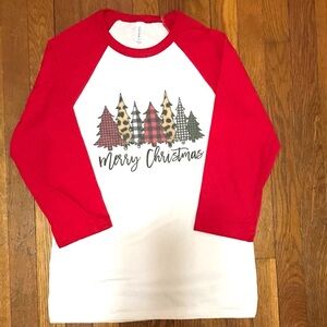 Christmas Trees 3/4 Sleeve Baseball Tee